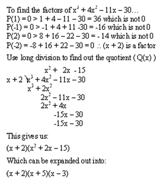 An example of factor theorem